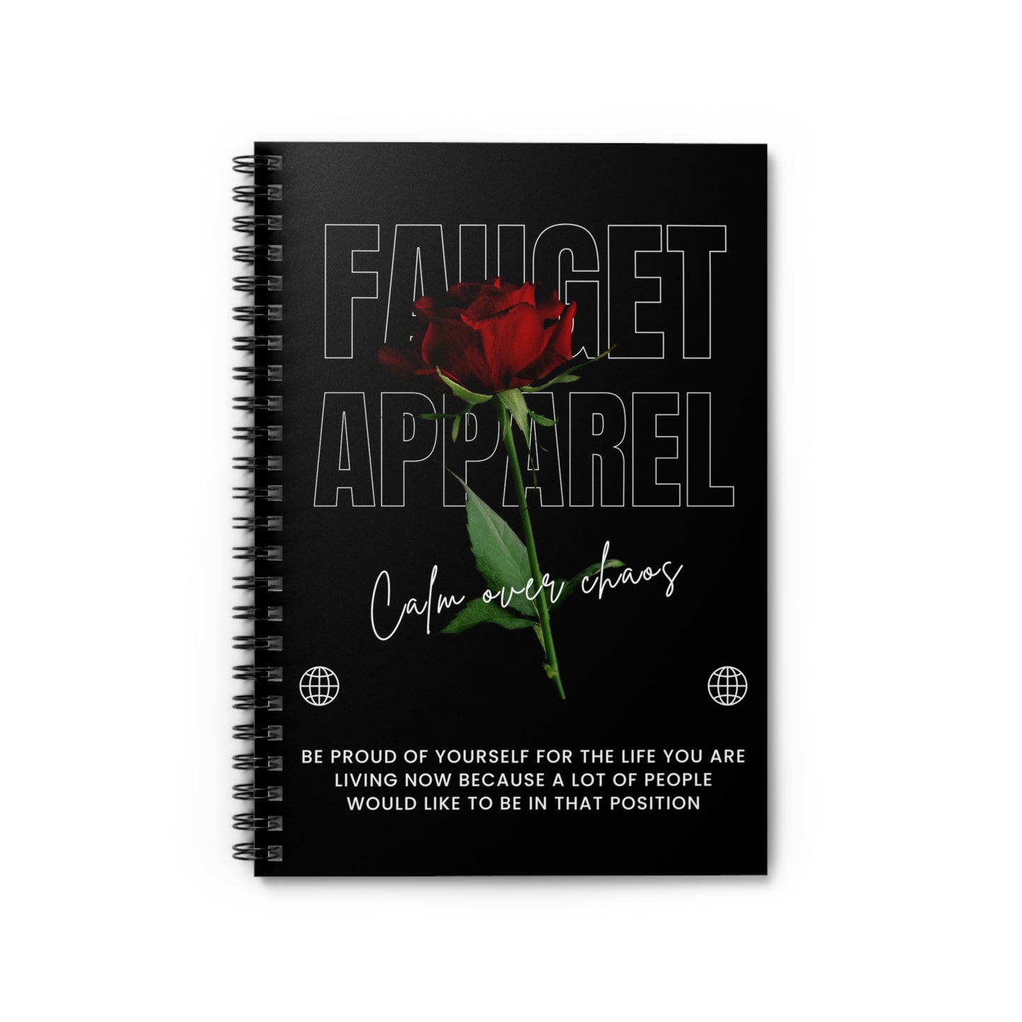 Flower Journal - Cool Faulet Apparel Design - Ruled Line Spiral Notebook