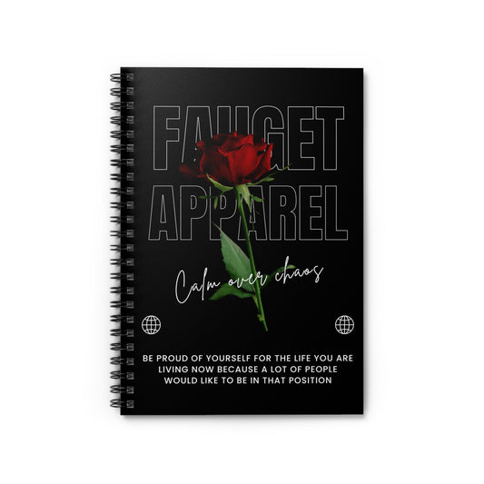 Flower Journal - Cool Faulet Apparel Design - Ruled Line Spiral Notebook