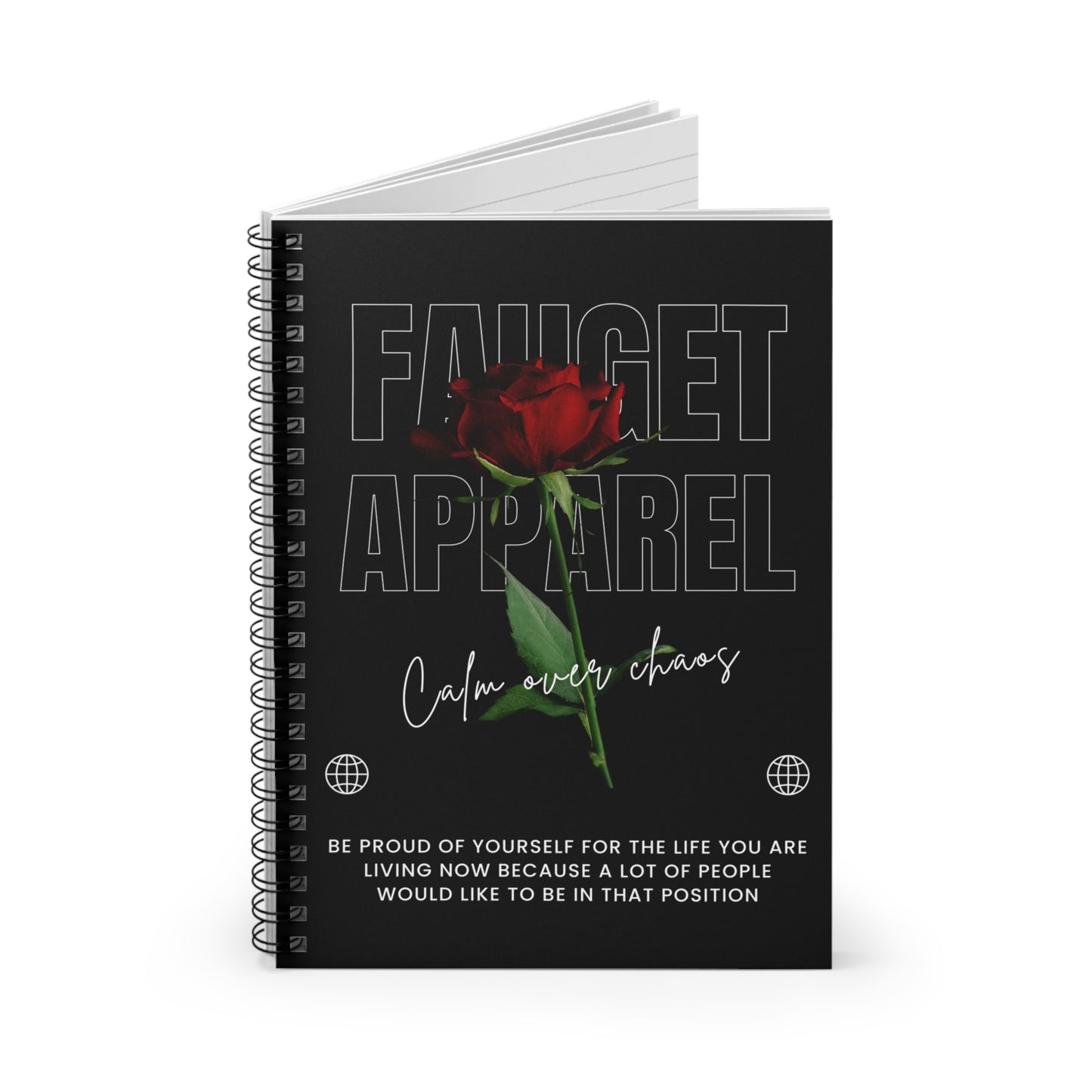 Flower Journal - Cool Faulet Apparel Design - Ruled Line Spiral Notebook